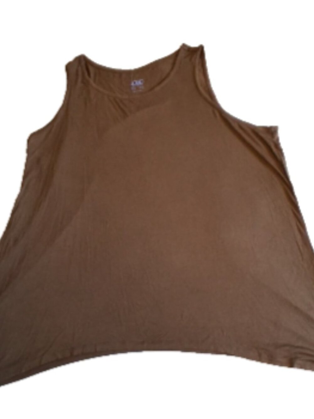 Logo By Layers Womens Brown Asymmetrical Hem Tank Top Size 3X